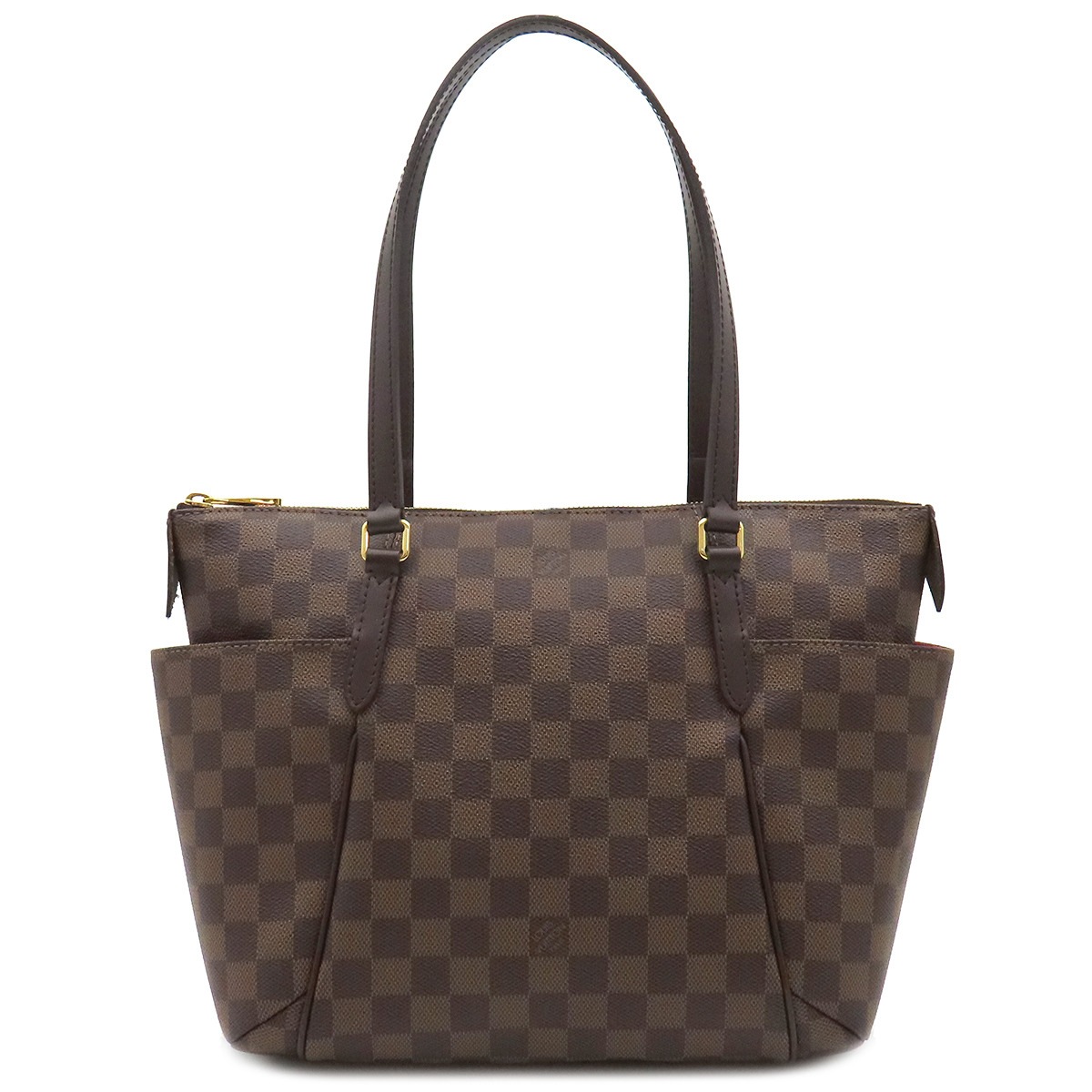 ルイヴィトン LOUIS VUITTON トートバッグ トータリーPM ダミエキャンバス ダミエエベヌ ゴールド金具 ショルダー 肩掛け 茶 N41282 TJ1154 【保存袋】【中古】
