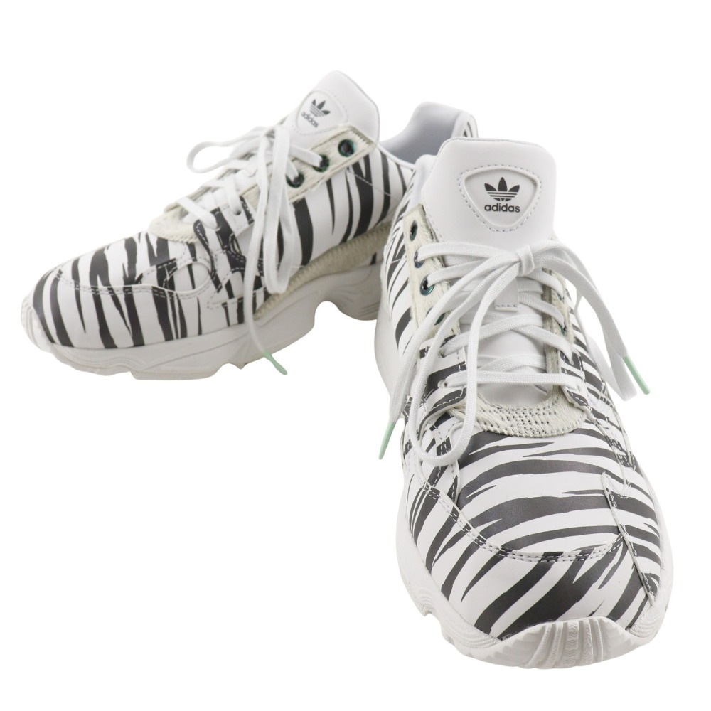 ファルコン ゼブラ FV4049 スニーカー 合成皮革 白 黒 メンズ 中古品 A-ランク