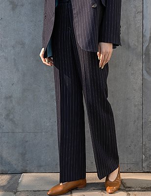 Semi-wide Stripe Slacks