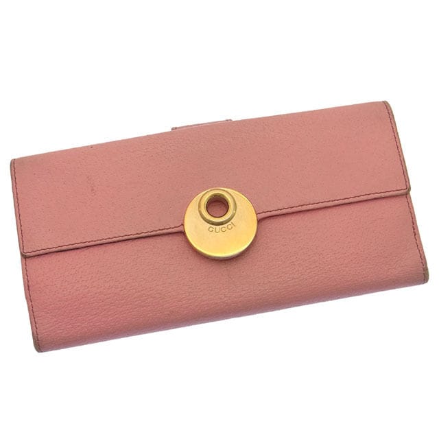 長財布 Wホック 二つ折り エクリプス ピンク ゴールド 中古