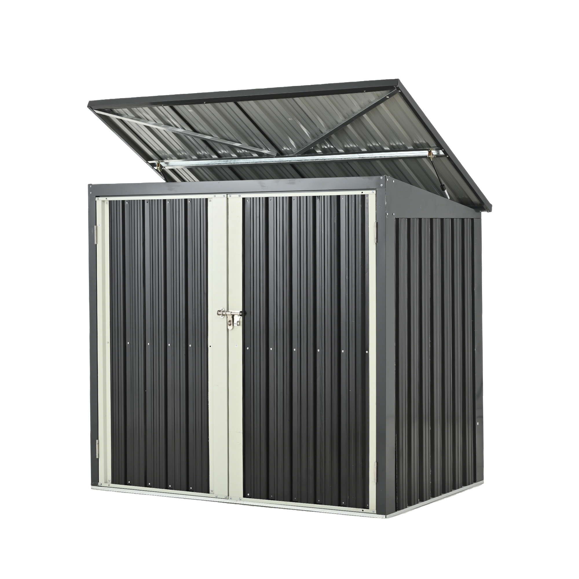 【国内発送&送・料・無・料】ゴミ収納庫物置きゴミストッカー大容量 屋外物置 L158xW96xH134cm 屋外 物置 スチール 戸外収納庫 大型 施錠可能 収納庫 防さび 防水 ドア 屋外収納 スチ