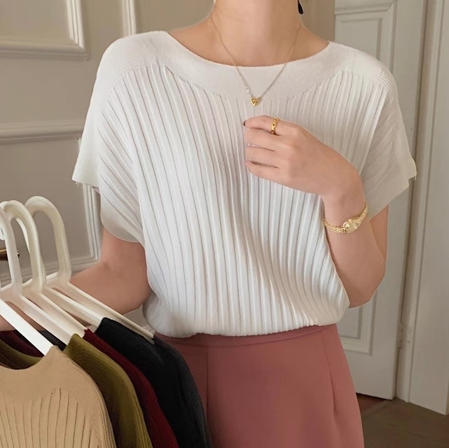 レディース トップス カットソー 半袖 ラウンドネック ボートネック フェミニン コンサバ きれいめ シンプル 上品 おしゃれ レトロ ガーリー エレガント モダン ラブリー キュート クラシカル