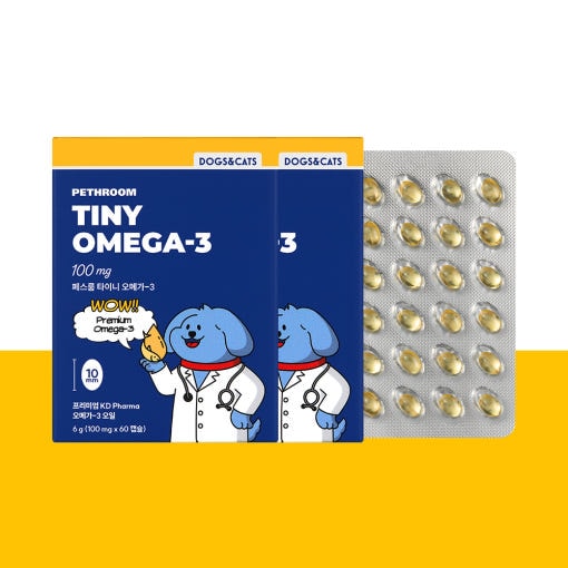 [フェスルーム] 1+1 タイニー オメガ-3 100mg ダブルセット 犬 猫 プレミアム 超小型 サプリメント 免疫力