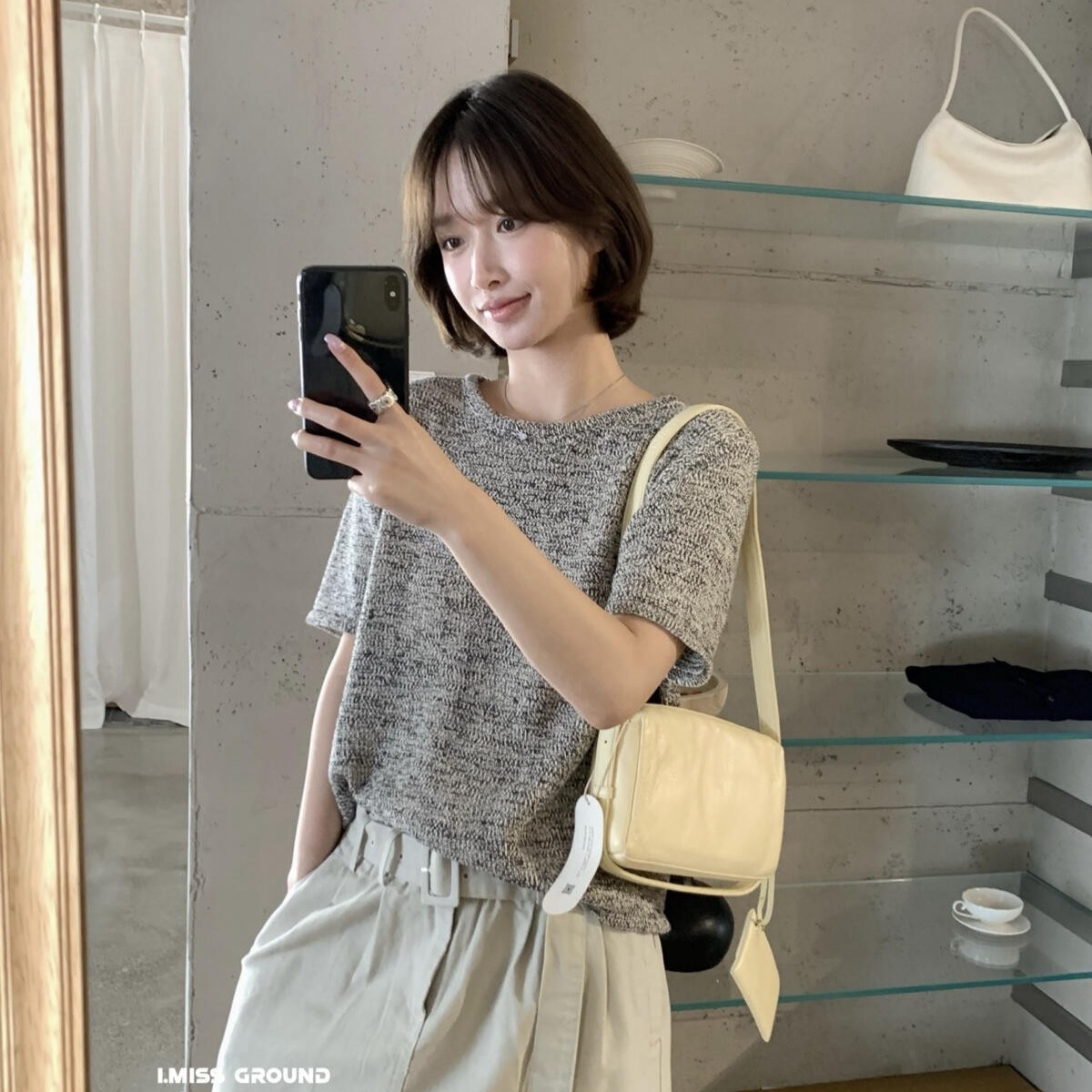 夏韓国古銭風多彩多彩スリムラウンドネック半袖セーター女性用 R991371