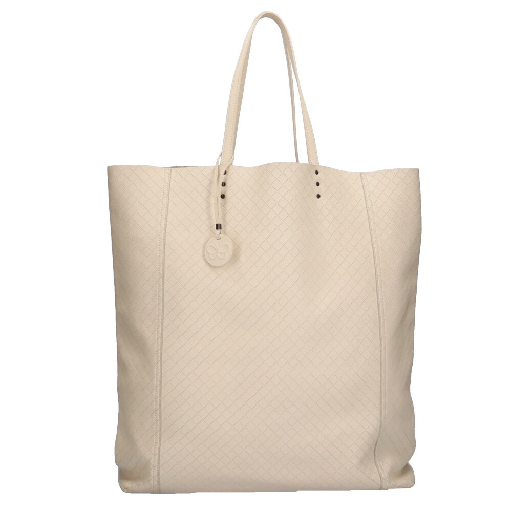 ボッテガヴェネタ イントレッチオミラージュ トートバッグ レザー アイボリー BOTTEGAVENETA 中古