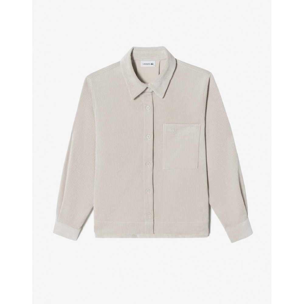 ラコステレディースコーデュロイアウターウェアシャツ CF111E-54N BUQ