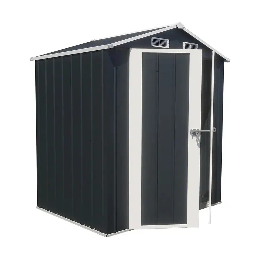 【可動棚なし】物置 屋外 スチール 倉庫 床材補強フレーム付き 戸外収納庫 幅173*奥行き107*高193 物置き おしゃれ 大型 収納庫 屋外物置 防さび ベランダ 防水 ドア スチール物置 屋外