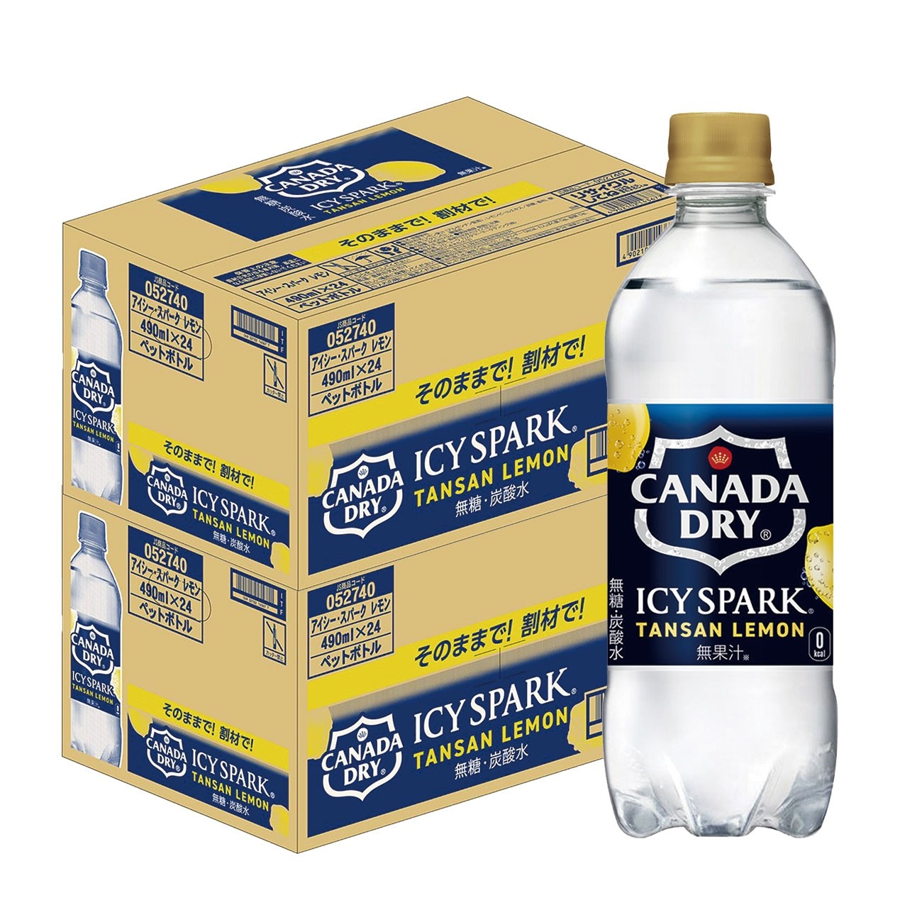 【送料無料】【炭酸水】ICY SPARK from カナダドライ レモン 490ml 48本