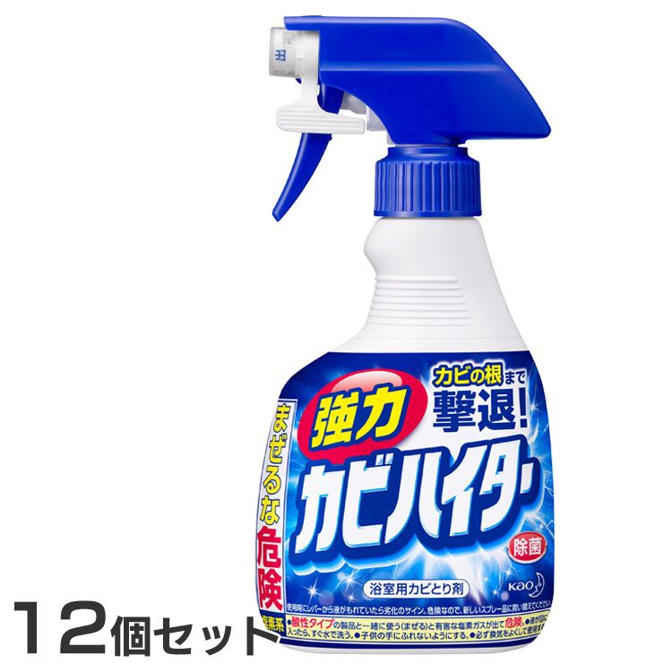 【12個セット】強力カビハイター ハンディスプレー 送料無料 花王 ハイター カビ取り剤 Kao 浴室用 除菌 塩素系 スプレー 次亜塩素酸塩 界面活性剤【D】 メガ割