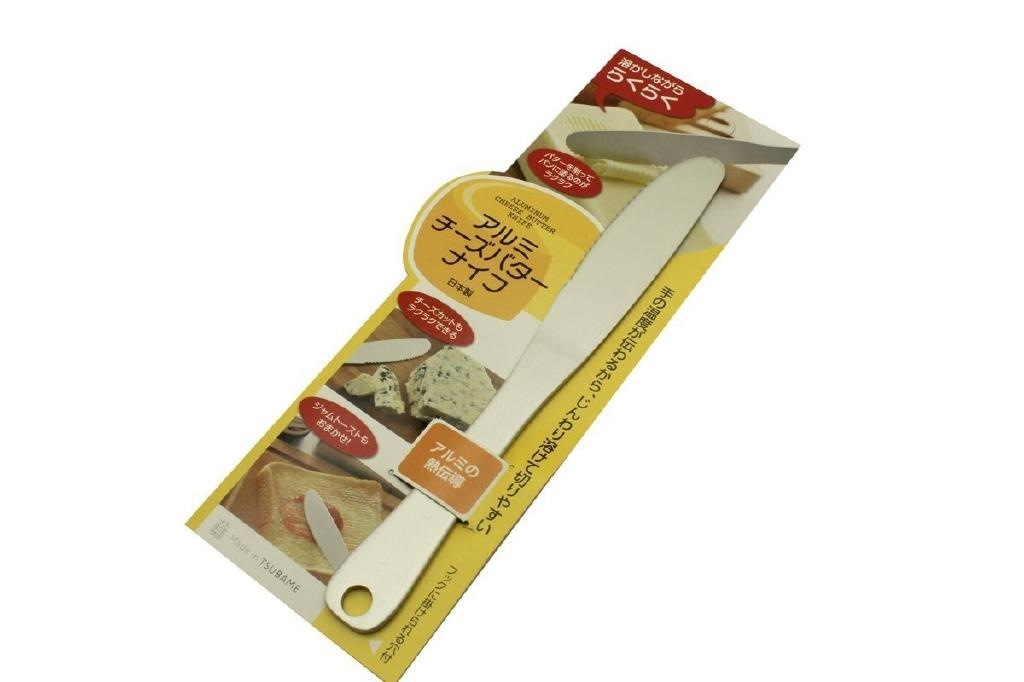 日本製 Japan セキカワ アルミチーズバターナイフ 無地 シルバー[xまとめ買い20]