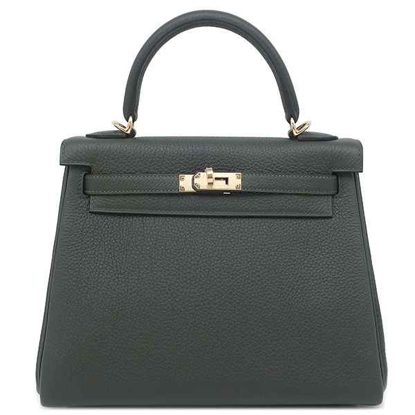 エルメス HERMES 2WAYバッグ ケリー25 内縫い トゴ ニューヴェールフォンセ ゴールド金具 深緑 ショルダー ハンドバッグ K刻印(2025年製) 【箱】【中古】