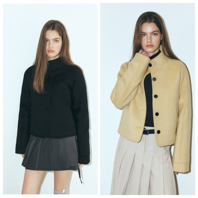 【ETMON】 CAMEL HAIR HIGH-NECK COAT : 2COLORS