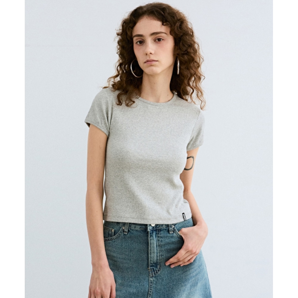 ニック&ニコールニコールベーシックスリムトップ_グレー