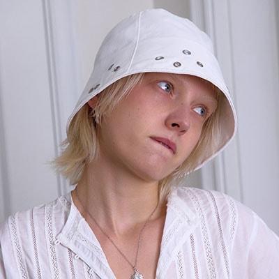 UNDERCONTROL正規品 STAND BUCKET / M EYELET / WHITE バケットハット