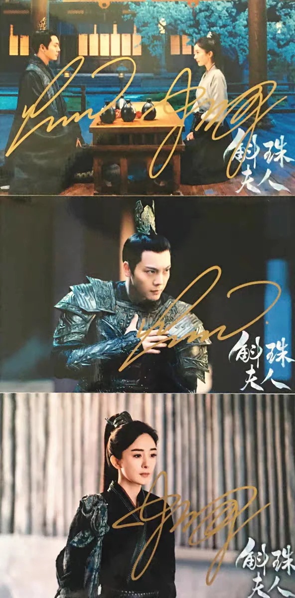 中国ドラマ『斛珠コクジュ夫人真珠の涙』斛珠夫人 楊冪 陳偉霆 ヤンミー ウィリアムチャン タレント直筆サイン付き宣伝写真11枚セットその
