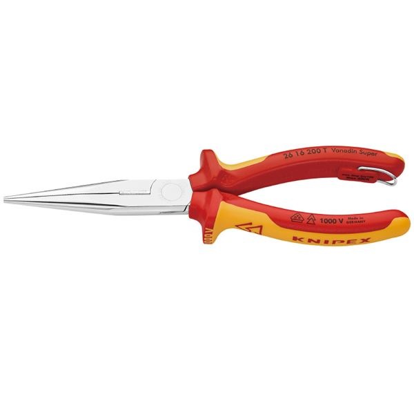 KNIPEX（クニペックス） 2616-200TBK 絶縁先長ラジオペンチ落下防止（BK）手動工具