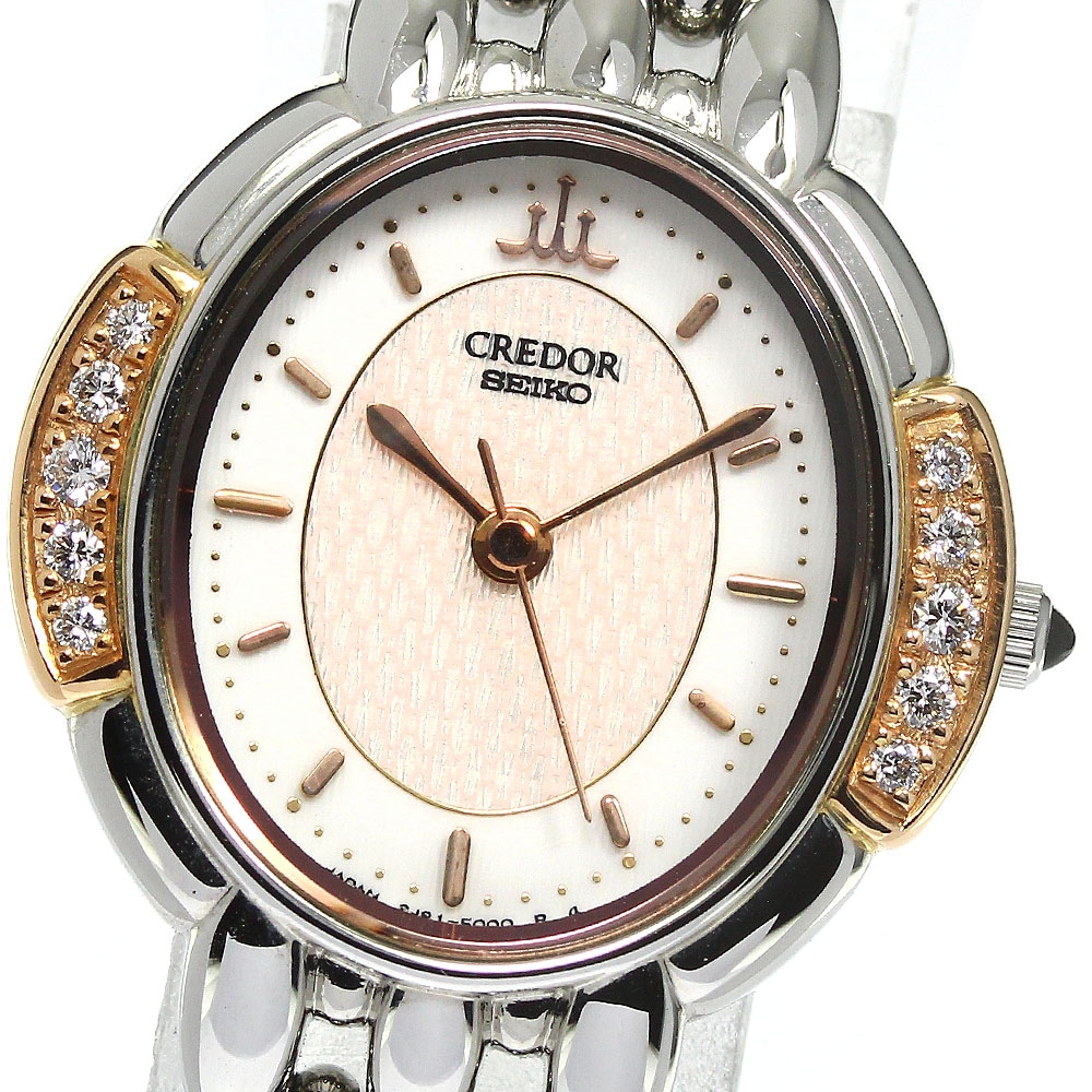 セイコー SEIKO 2J81-5000 クレドール サイドダイヤ クォーツ レディース 良品 _769163【中古】