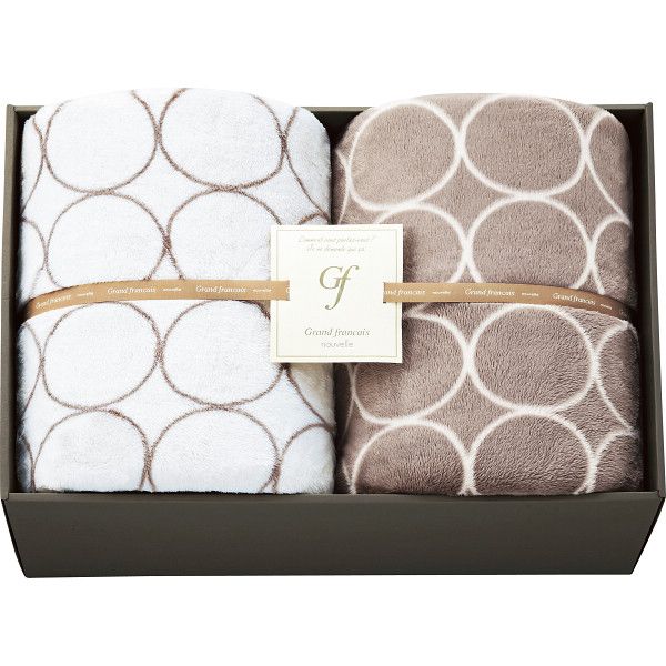 グランフランセヌーベル ハイソフトタッチマイヤー毛布2枚セット