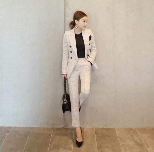 卒業式 フォーマル スーツジャケット 通勤 パンツスーツ 30代 オフィス チェック レディース ス