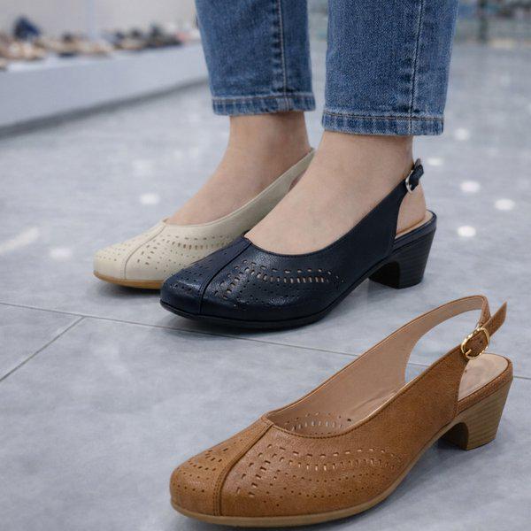 女性パンチングスリングバック YAFMTS62012NYCAIV HFGZ3B GN_GN