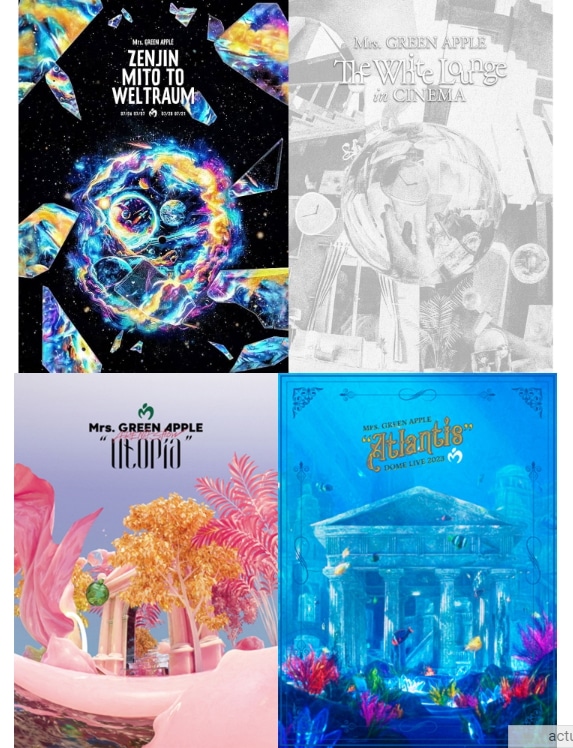 Mrs. GREEN APPLE 通常盤 4枚 『ゼンジン未到とヴェルトラウム』 『The White Lounge』 『Utopia』 『Atlantis』 Blu-ray / DVD 4,228円