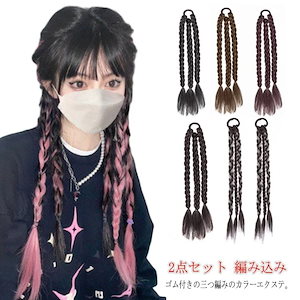 編み込みエクステ 58 ロングストレート カラーエクステ 束毛 全