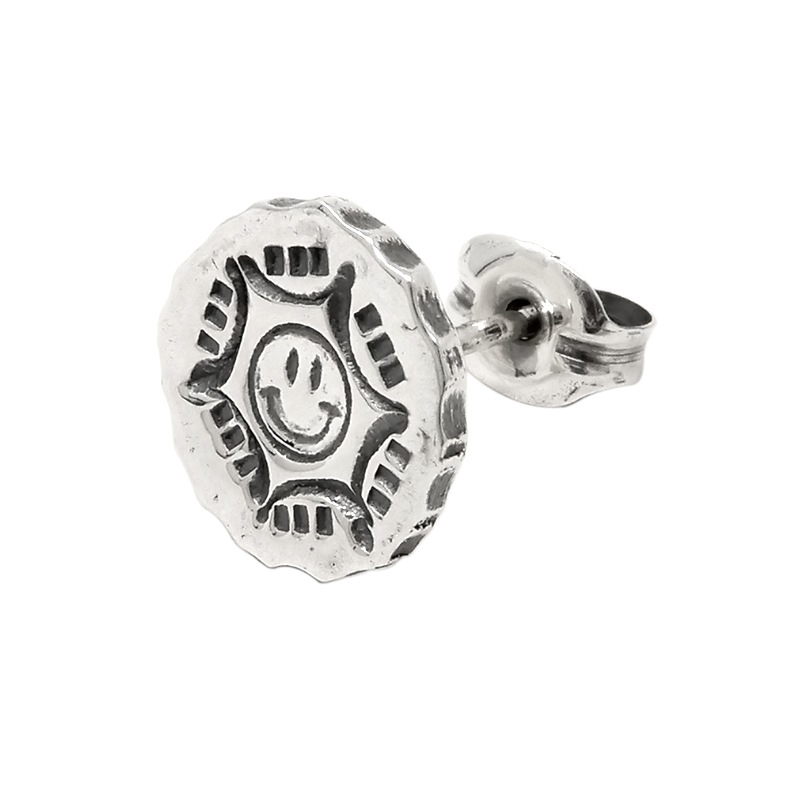 スタッドピアス 【スマイル橋(繋がり)雨(恵み)】 シルバー925 VFP-086 1点売り 片耳用 プレゼント 誕生日 [メール便対応]