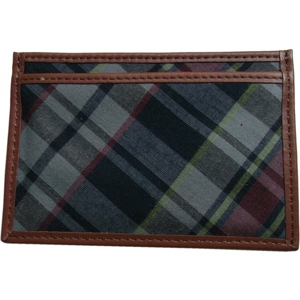 本革製 レザー カードケース マドラスチェック PR4-315
