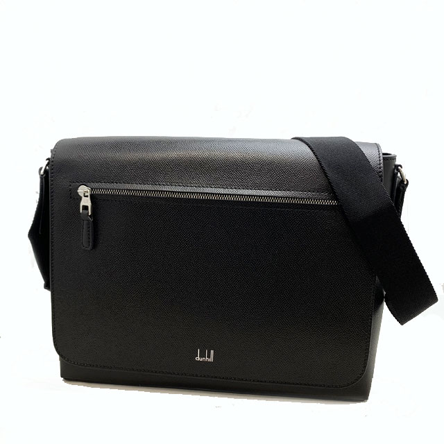 dunhill 22F3925CA001 CADOGAN ダンヒル カドガン ラージフラップ メッセンジャーバッグ フルグレインカーフレザー ブラック/シルバー 94,501円