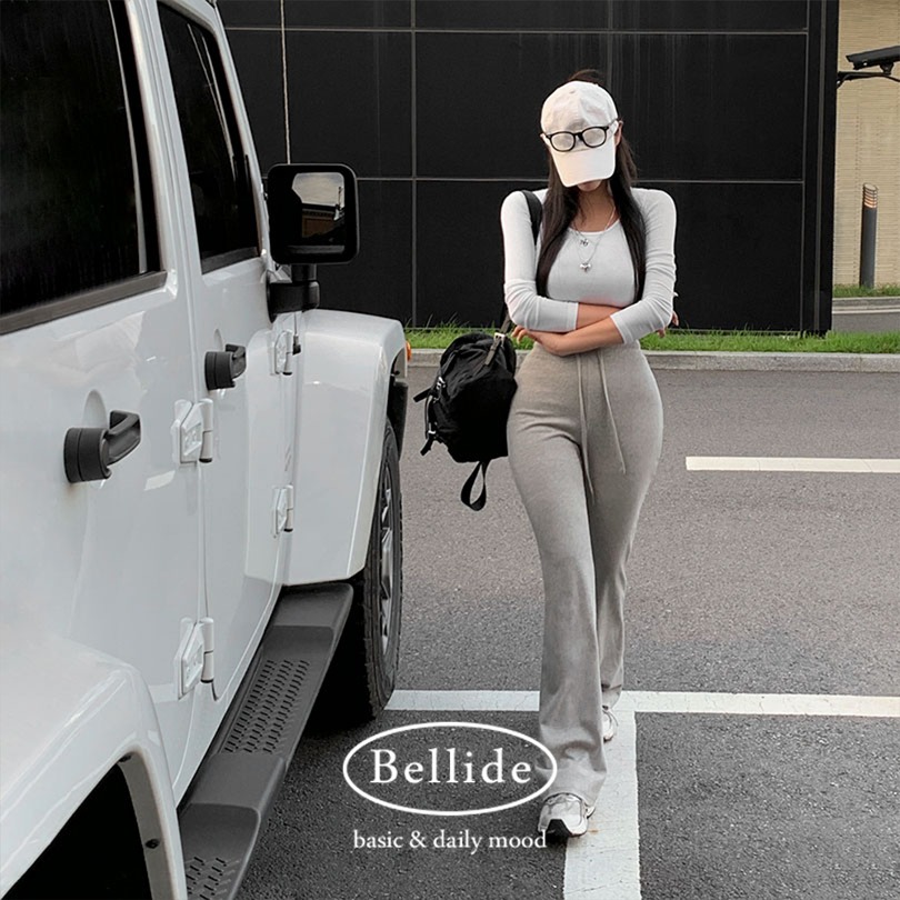 韓国の女性ファッション/ [MADE] フレアトレーニングパンツ pt1356