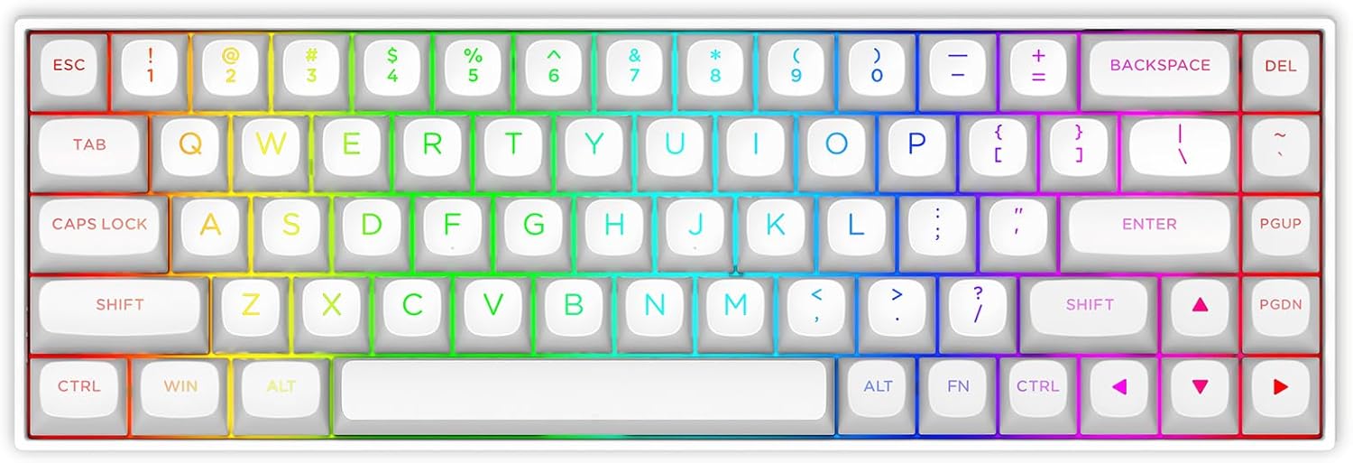 ラピッドトリガーメカニカル式ゲーミングキーボード 60%ワイヤードキーボード 調整可能アクチュエーション マグネットスイッチ ポーリングレート8000Hz RGBバックライト PCゲーマー向けミニ68