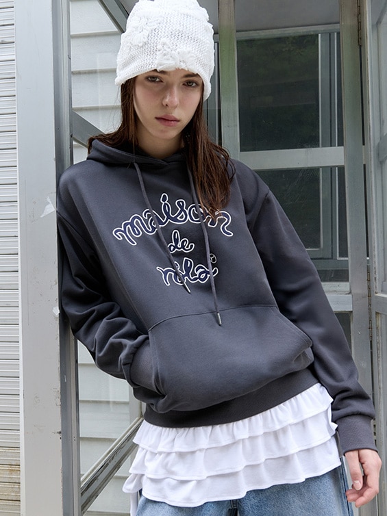 MAISON DE ROLA STRING HOODIE DEEP GRAY