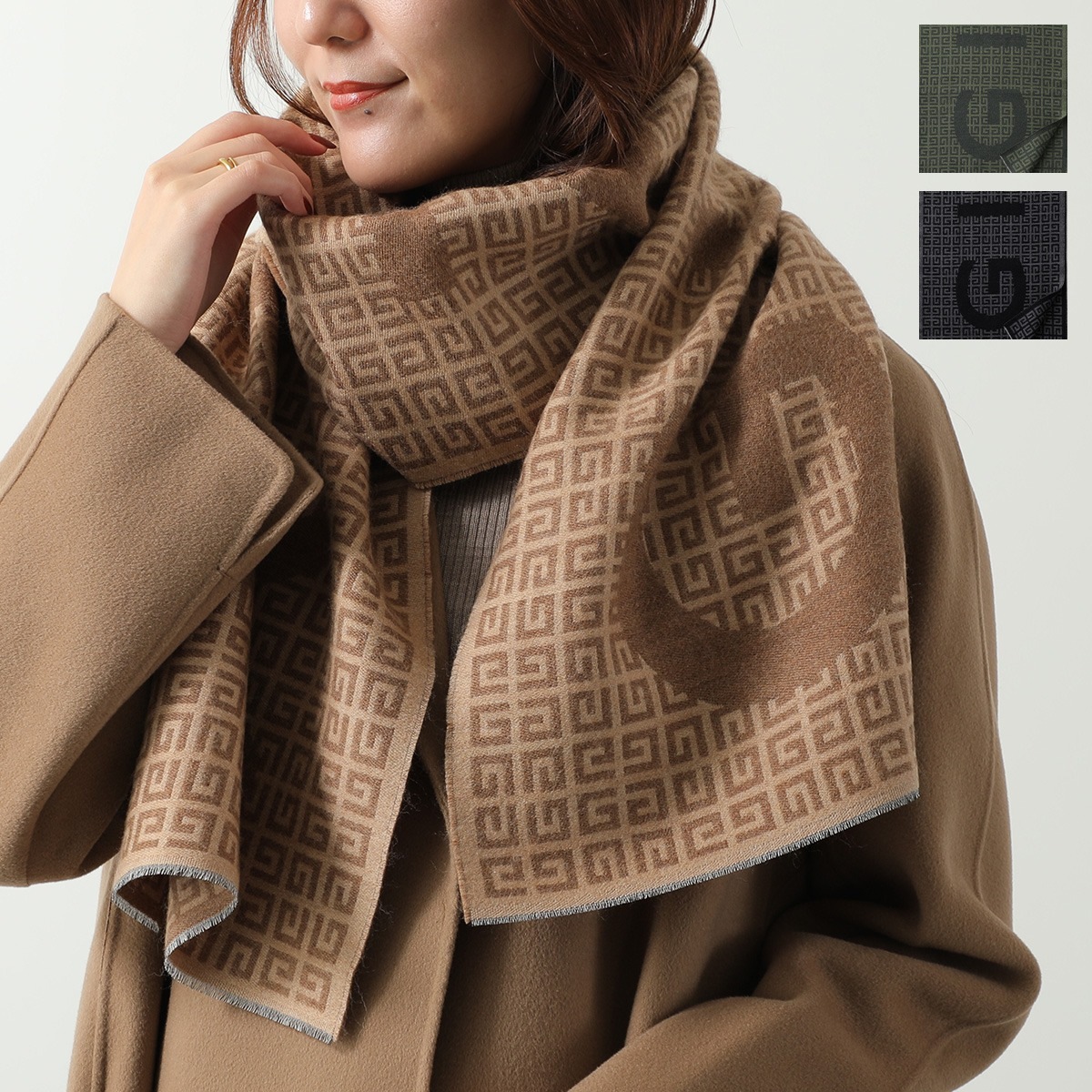 GIVENCHY ジバンシィ マフラー J6261 レディース ストール ロゴ シルクブレンド 4G カラー3色