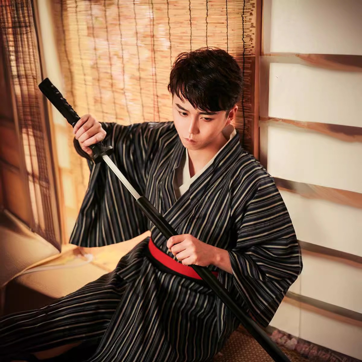 新品にゃんこく和装男伝統正装旅行撮影和台本殺道具写真着物