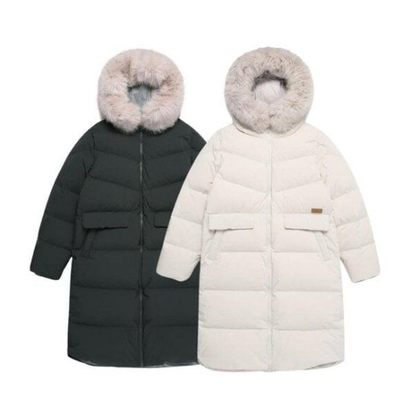 N254WDW190 女性 フード パー ロング丈 グースダウン ジャンパー