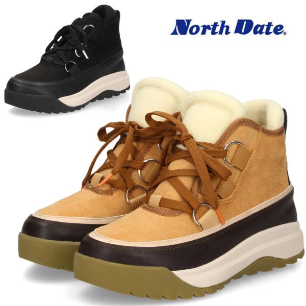 スノーブーツ レディース 滑らない ブーツ 生活防水 防寒 ボア 暖かい ウィンターブーツ ショート 防滑 滑り止め 靴 冬用 ブラック キャメル ノースデイト 6000