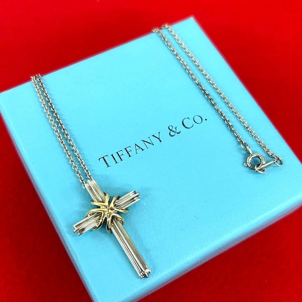 ヴィンテージ シグネチャー クロス ネックレスネックレス シルバー925 K18イエローゴールド シルバー 03718