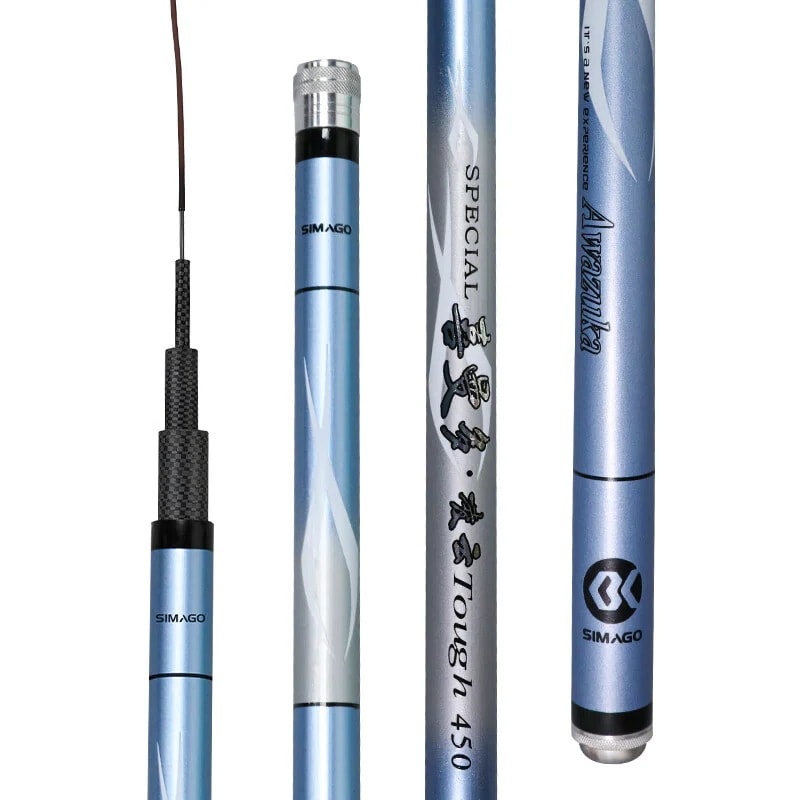 4.5 メートル釣り竿ハンドロッドセットカーボン超軽量と超硬初心者釣り竿フナと鯉 4.5 メートル