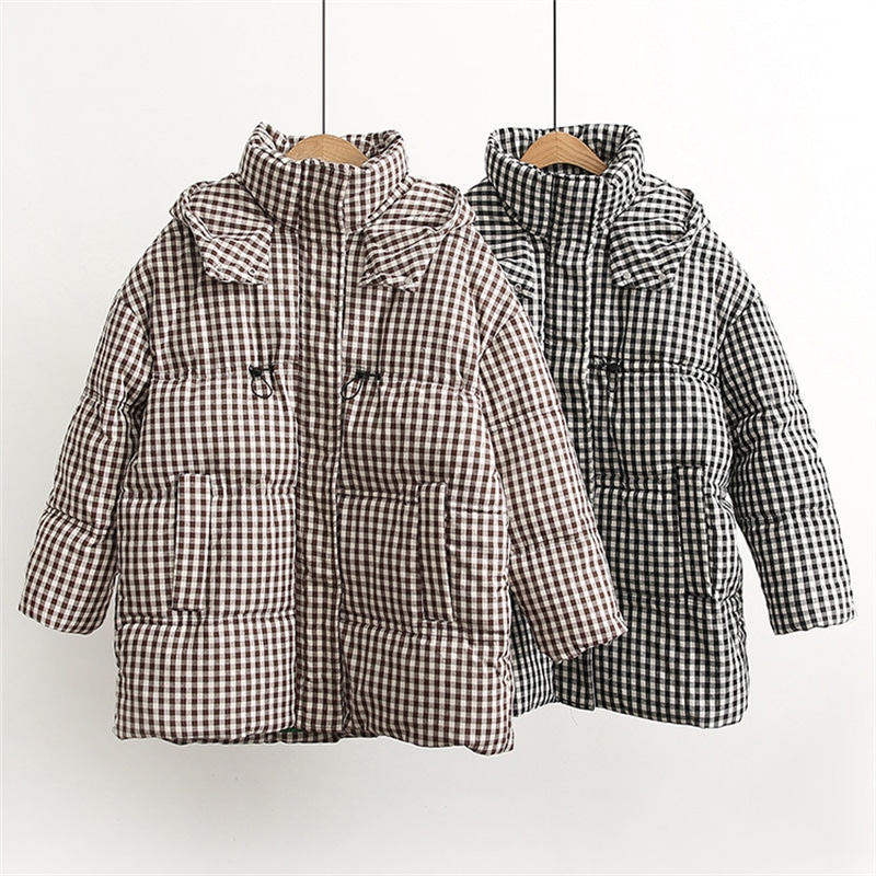 2色 チェック中綿コートジャケット おしゃれレディース フード付き 冬服 アウター ダウン風コート 軽量 チェスター