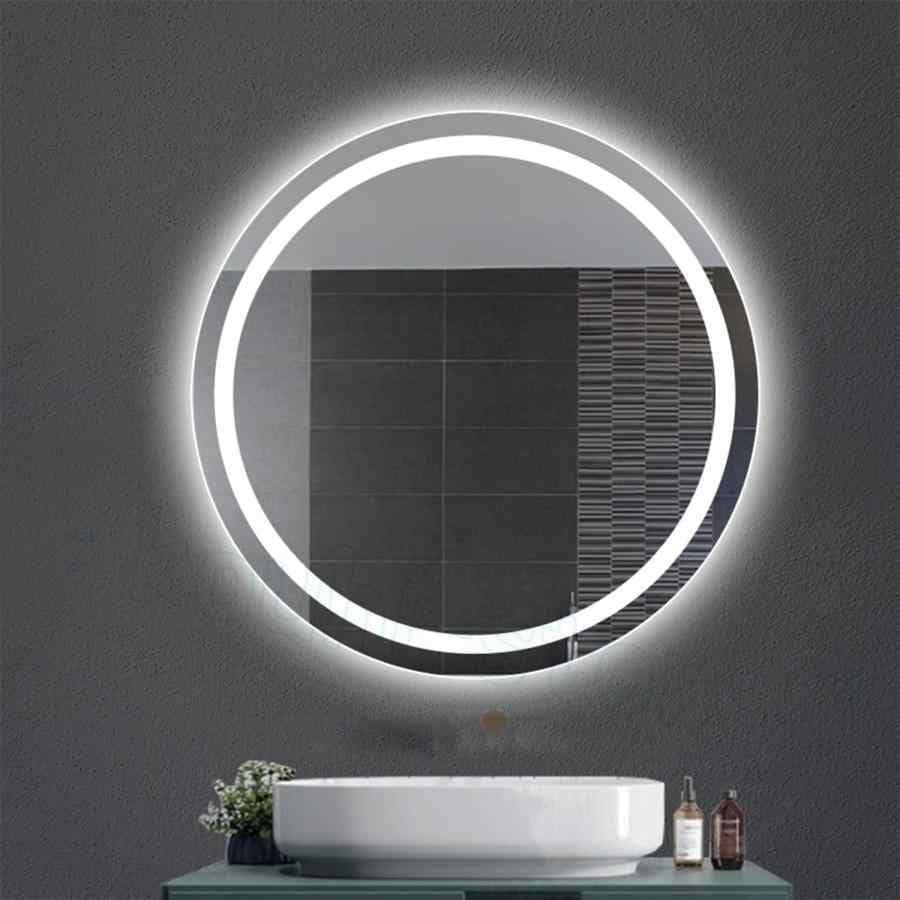 鏡 LED ミラー 化粧鏡 おしゃれ 浴室鏡 直径 50cm 60cm 70cm 80cm 丸い鏡 壁掛け鏡 LEDタッチスイッチ ホワイト/ウォームライト 防水 防爆 飛散防止 バックライ