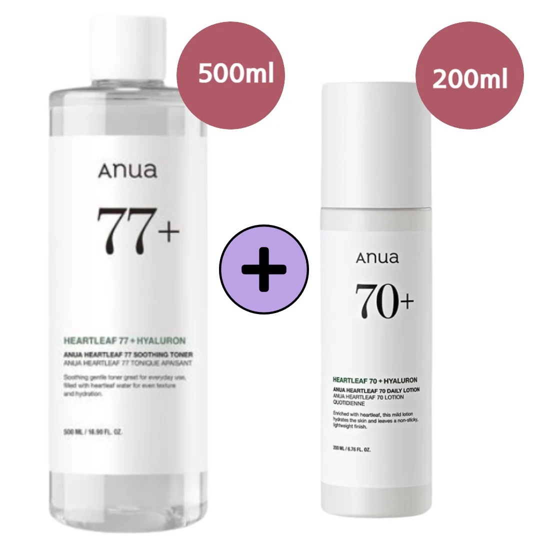 【正規品/大容量ドクダミ2種 企画セット】ドクダミ 77％ スージングトナー 500ml+ドクダミ70+デイリーリリーフローション, 200ml/ヒアルロン酸/陳情/保湿/低刺激/敏感肌/韓国コスメ