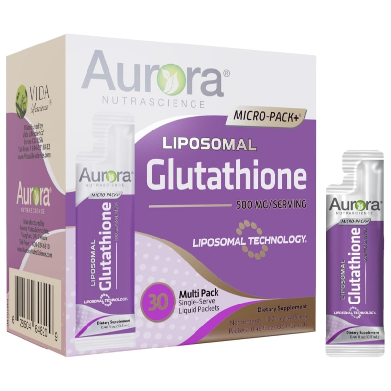 Aurora Nutrascience, Micro-Pack+, Liposomal Glutathione, 500 mg, 30 Single-Serve Liquid Packets