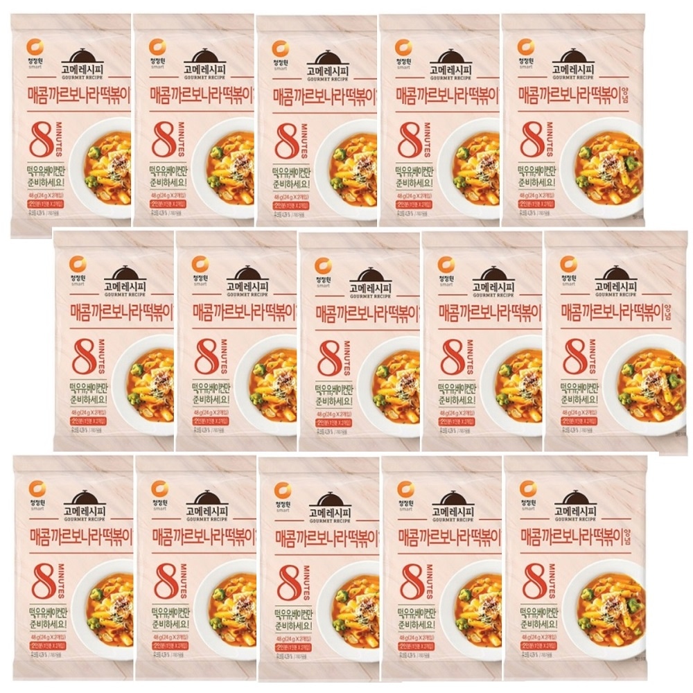 韓国-KMEAL-清浄院グルメレシピピリ辛カルボナーラトッポッキヤンニョム48gx15