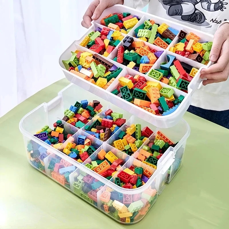 納期21日子供のための積み重ね可能なビルディングブロック収納ボックス,おもちゃのオーガナイザー,雑貨コンテナ,化粧ケース