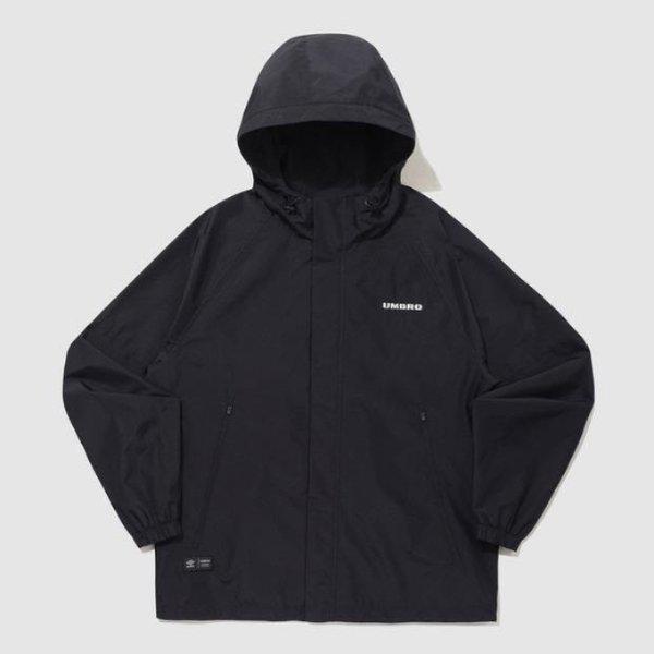 ウインドブレーカーKQF UQ121CJK16-BLKエッセンシャルプラスフード付きウインドブレーカージャケットBLACK