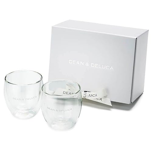DEAN & DELUCA(ディーンアンドデルーカ) ダブルウォールグラスギフト 2個セット プレゼント 耐熱ガラス コップ サイズ:H89×W88×口径88mm