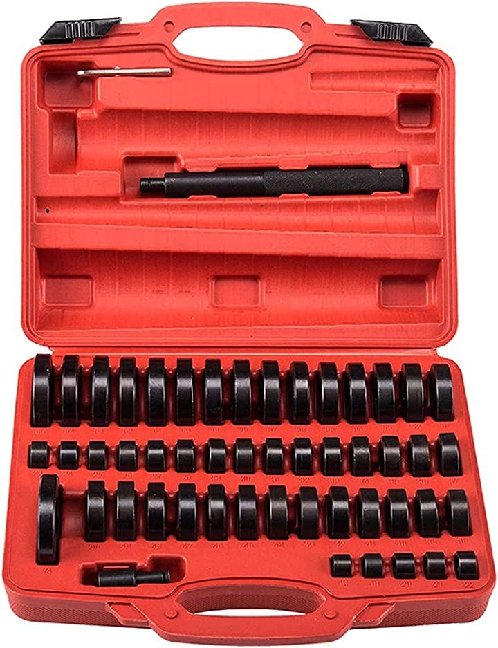 油圧プレス アタッチメント アダプター 52点セット 18mm-74mm オイルシール ベアリング プッシュ 圧入 特殊 工具 汎用