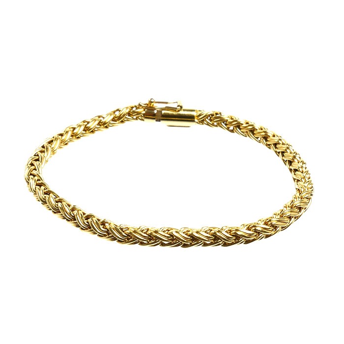 TIFFANY&Co. ティファニー K18YG イエローゴールド ヴィンテージ ブレスレット 13.3g 18.5cm レディース 中古
