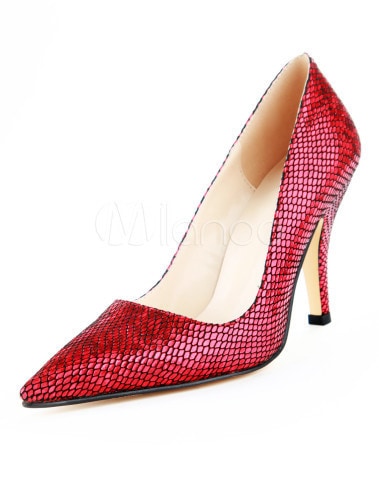 パープルパテントレザースティレットヒールドレスパンプス 6,668円