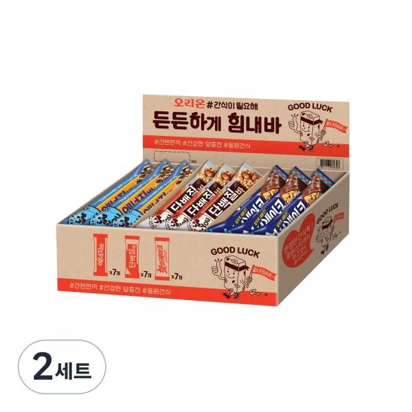 オリオン おやつシリーズ しっかり頑張ってね プロテインバー 34g x 7p + エナジーバー 40g x 7p + ホットブレーキ 50g x 7p 오리온 간식시리즈 든든하게힘내바 단백질바